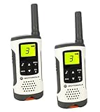 Motorola Walkie Talkie T50 - Pack 2 unidades - Largo alcance 6 km - 8 + 121 códigos - Batería recargable hasta 16 horas, Gris